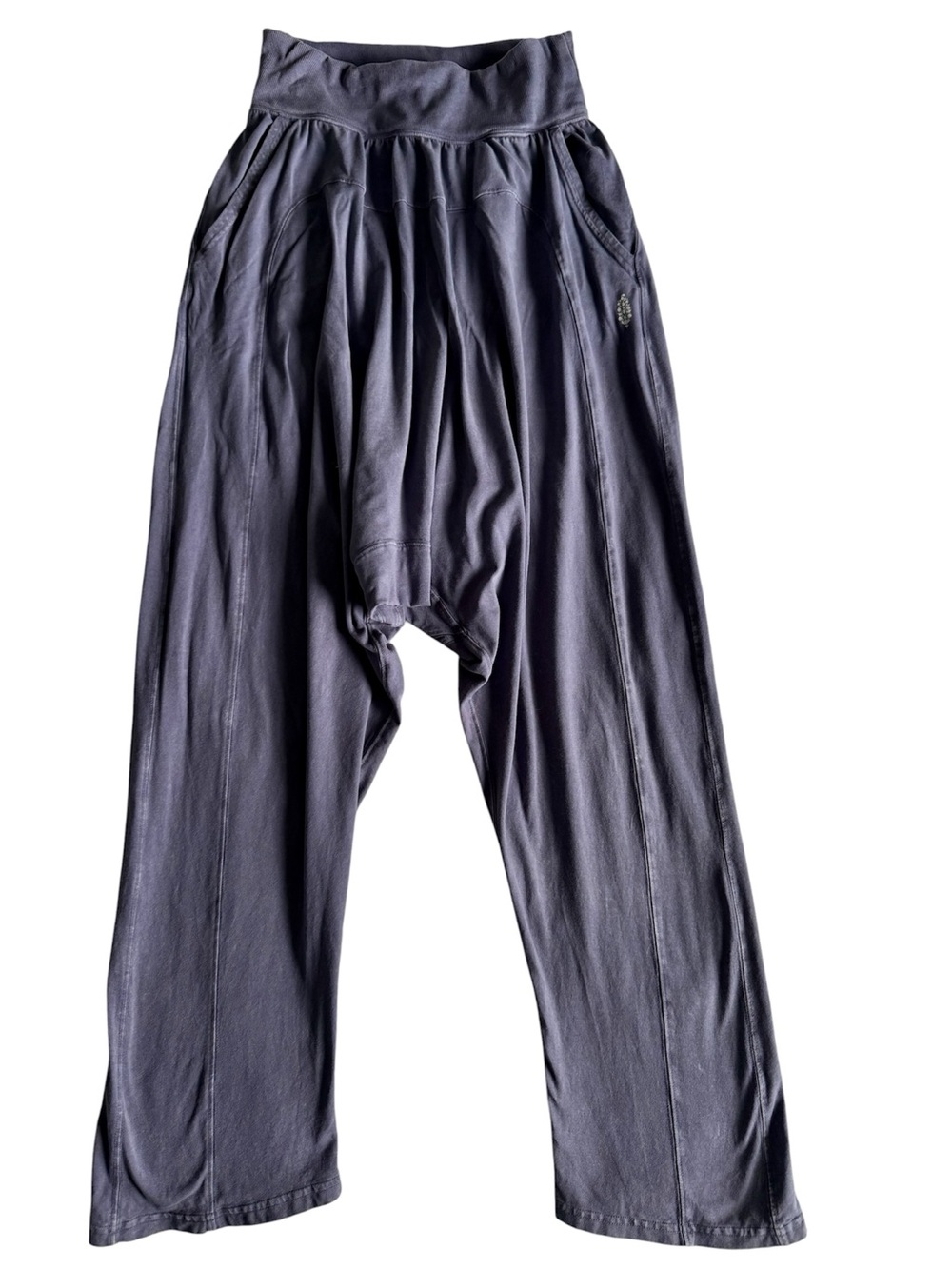 Free People Movement Hot Shot Harem Foldover Pants Blue Indigo XS - Picture 4 of 6